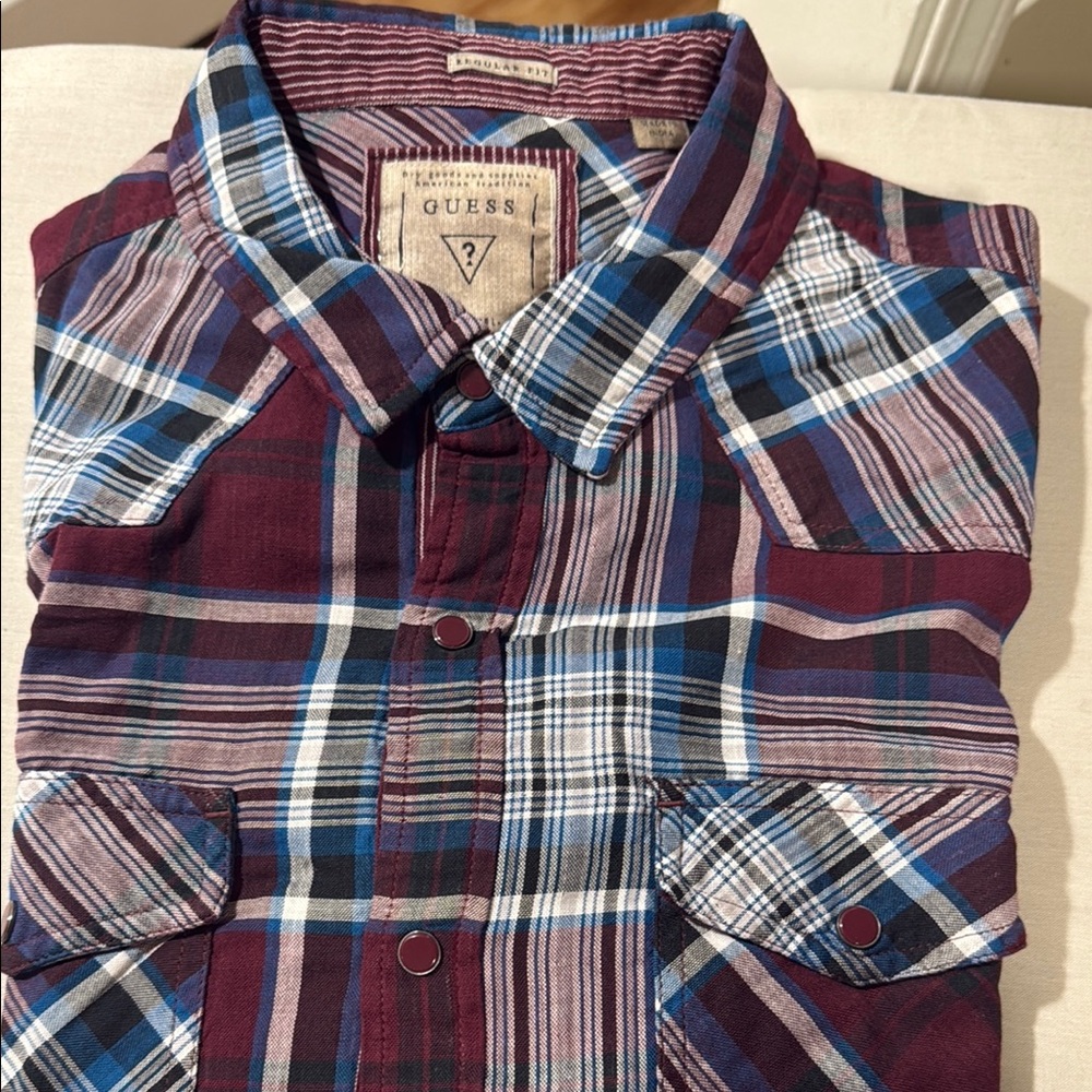 GUESS Men's Multicolor Plaid Shirt